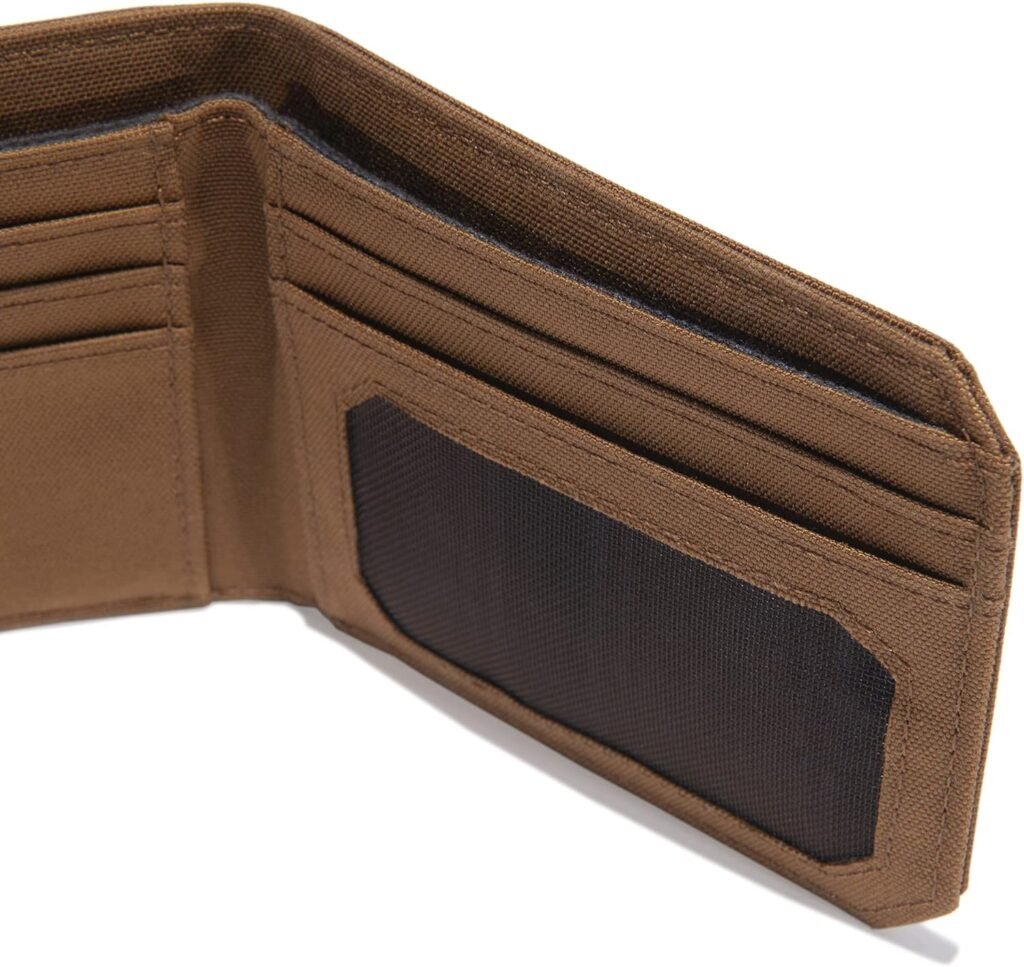 Carhartt Mens Bifold and Passcase, Durable Billfold Wallets, Available in Leather and Canvas Styles