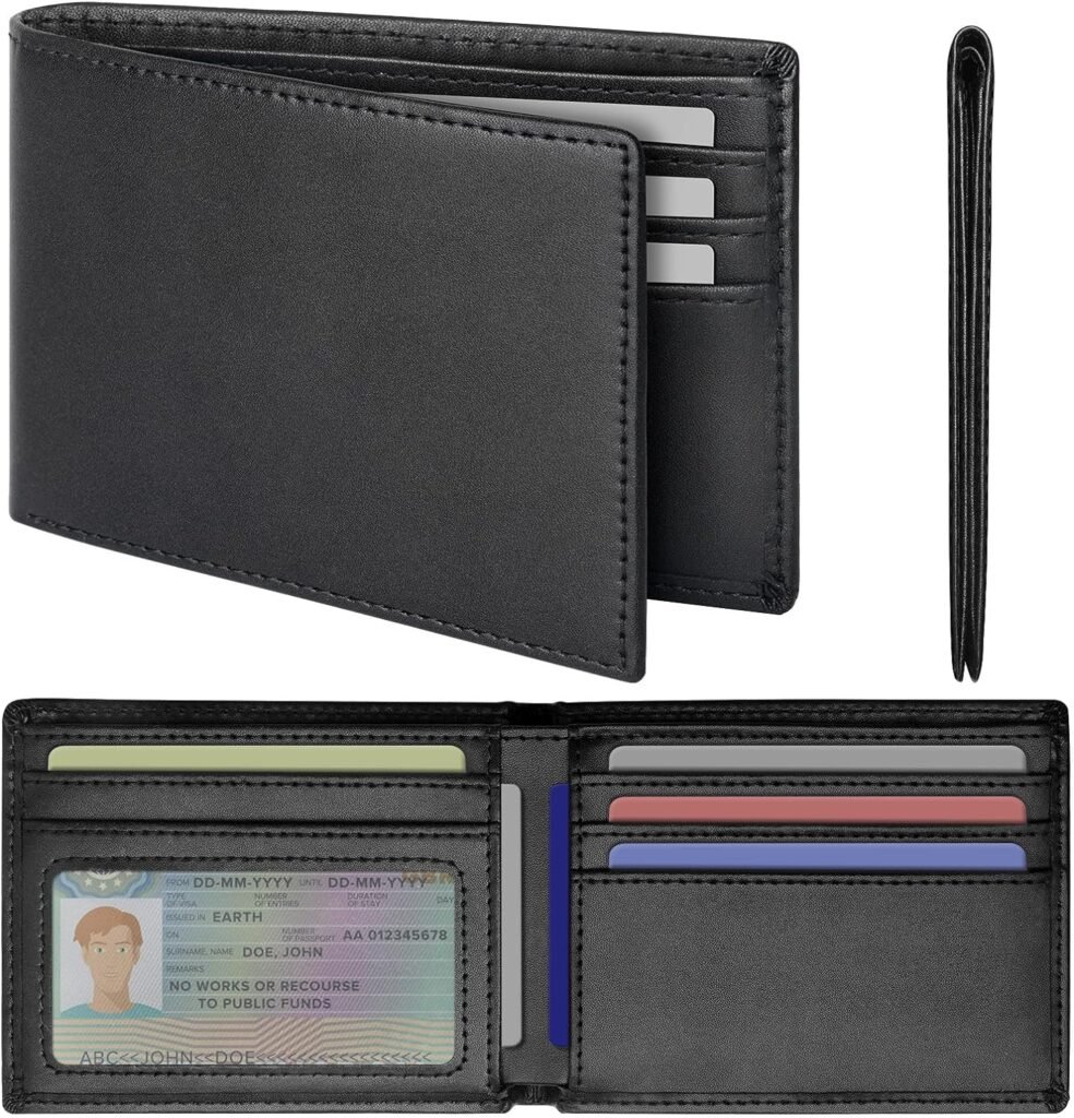 SIGFYER Slim Mens Wallets Leather Rfid Blocking Bifold Wallets for Men With ID Window