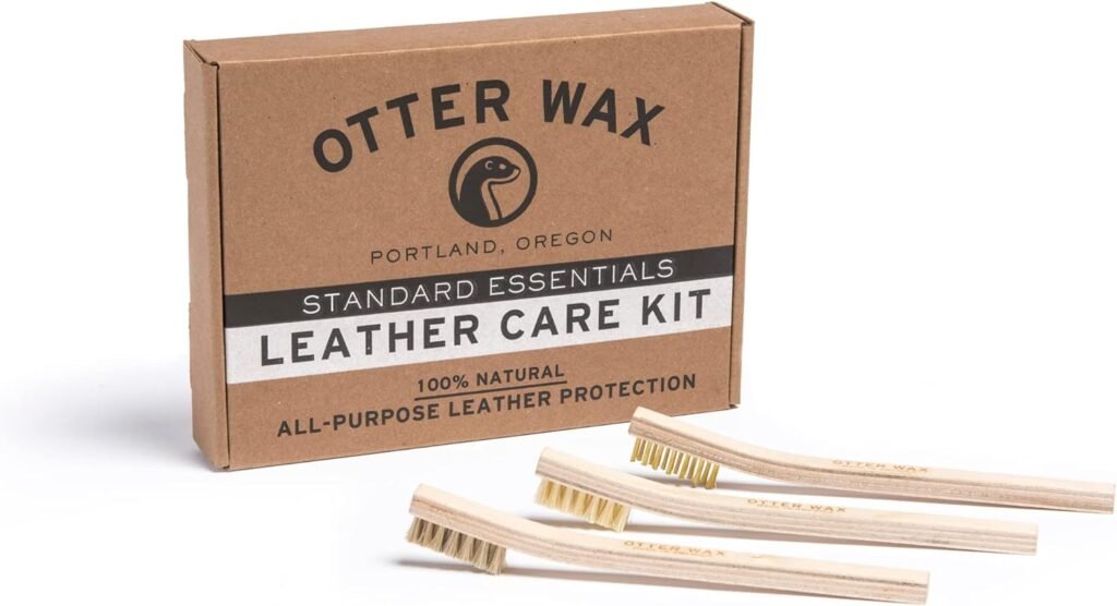 Otter Wax Leather Care Kit  Leather Cleaning Brush Set