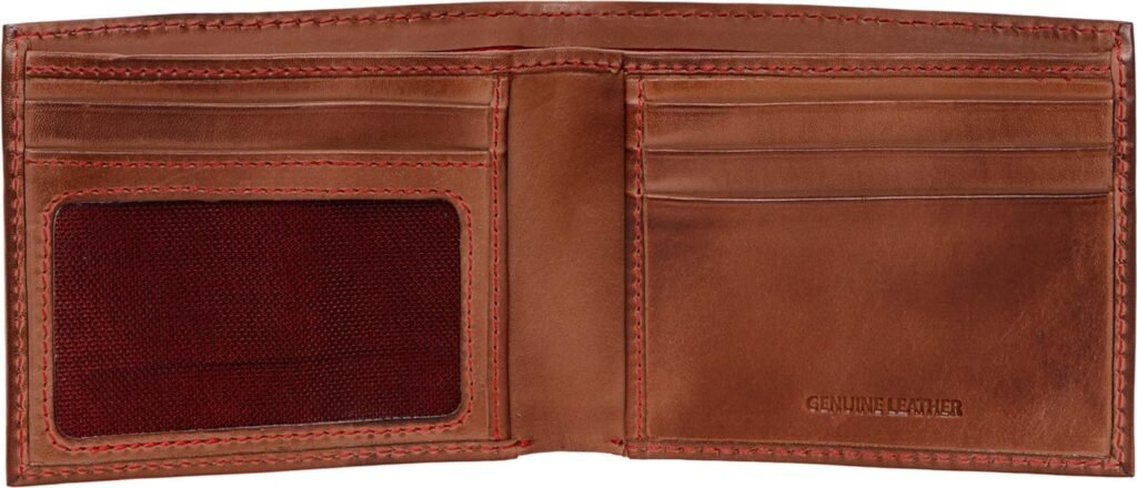Rawlings Mens Tanned-leather Baseball Stitch Embroidered Wallet - (Dark Brown)