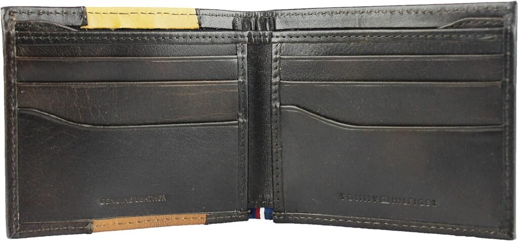 Tommy Hilfiger Leather Mens Wallet RFID Billfold With Coin Pocket