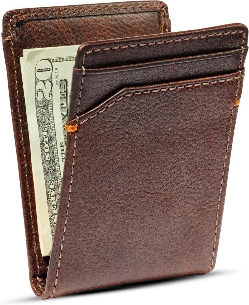 House of Jack Co. JACK Bifold Money Clip Wallet | Super Strong Interior Magnetic Clip | Slim Front Pocket Wallet | Exterior ID Window