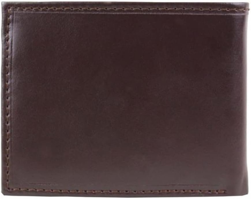 Tommy Hilfiger Mens Leather Fordham Bifold Wallet with Coin Pocket, Brown