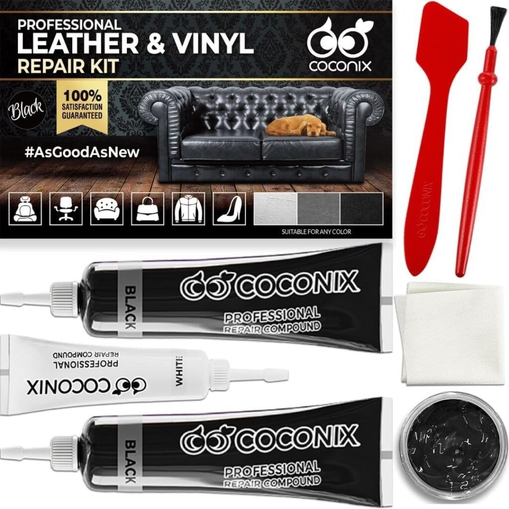 COCONIX Leather Care PRO Professional Black Leather  Vinyl Repair Kit